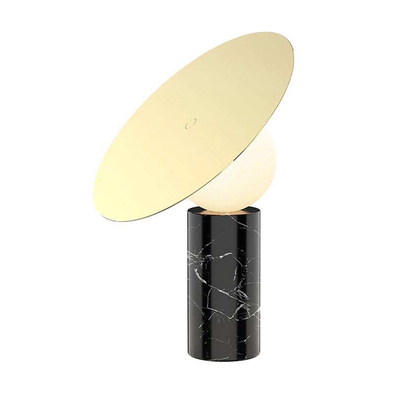 Table cylindrique Lumière Artistique Marble 1-Light Black Night-tands Éclairage pour le salon