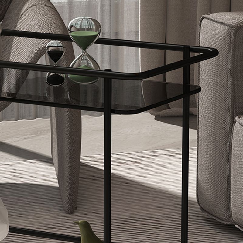 23.62" Tall 4 Legs Side Table Modernistic Metal Side End Snack Table