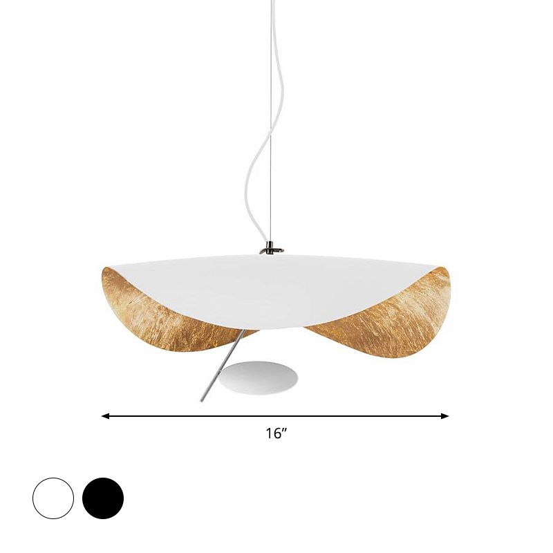 Kit de luz colgante geométrico de metal moderno 16 "/23.5" de ancho 1 claro blanco/negro iluminación para sala de estar