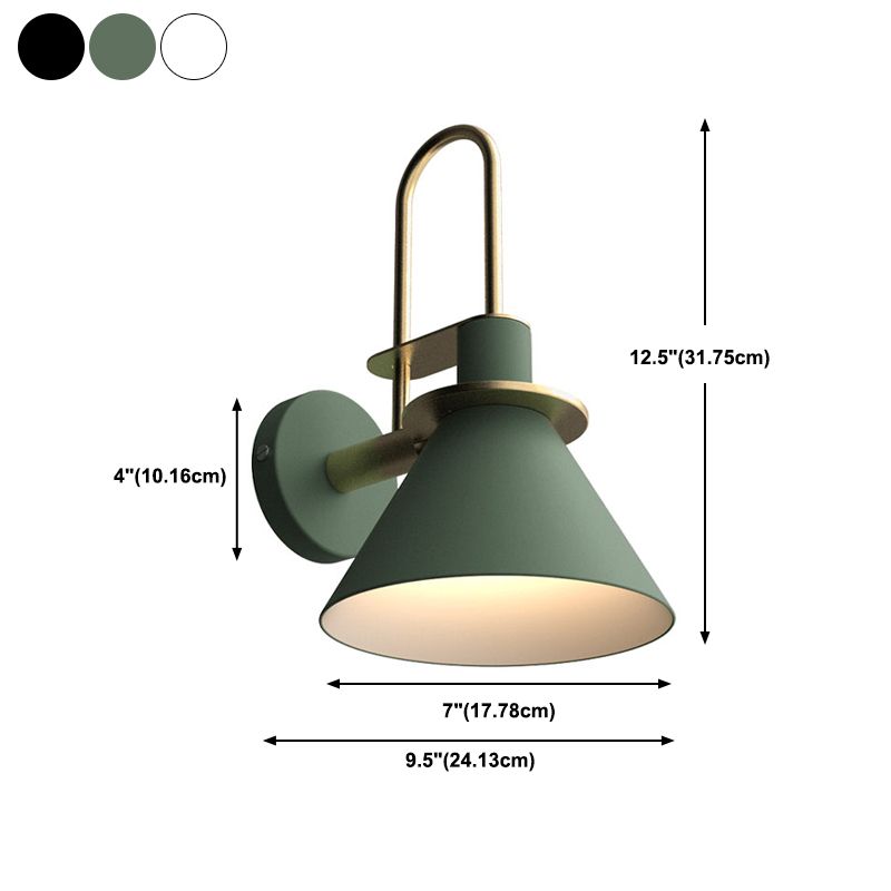 Conical Shaded Sconce Light Fixture Metal Wall Mount Lighting