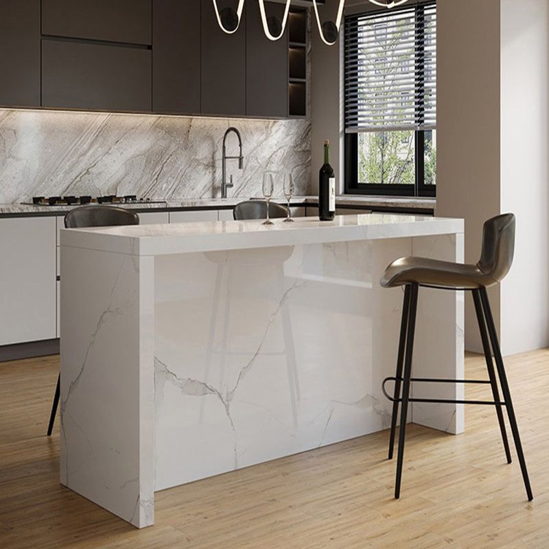 Modern Rectangle Stone Bar Dining Table Table for Living Room