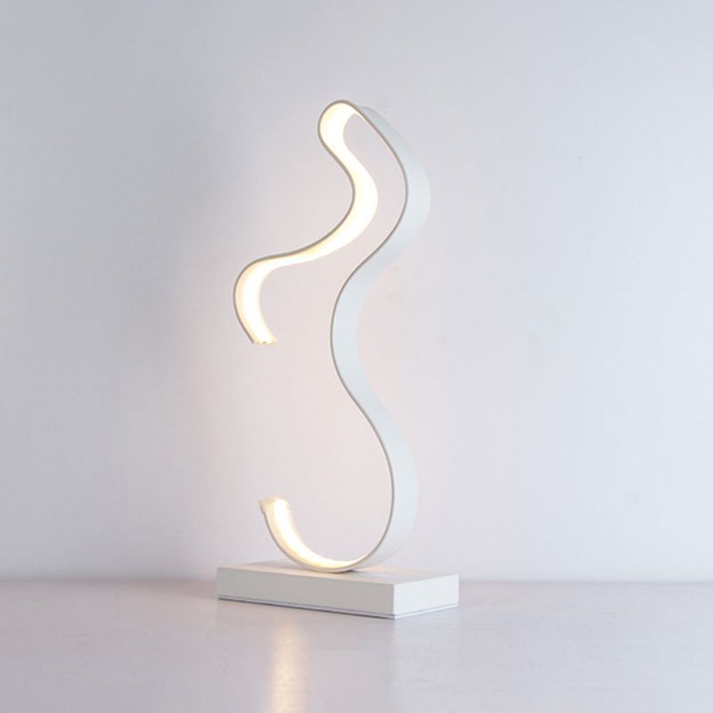 Aluminum Line Art Night Lighting Minimalism LED Accent Table Light for Living Room