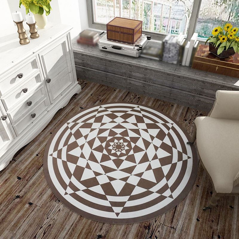 Dark Graphic Rug Polyester Modern Rug Non-Slip Backing Rug for Home Decor