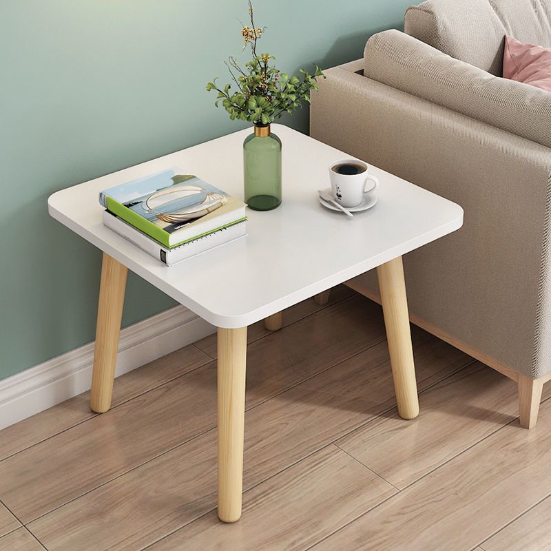 16.5"Tall Square End Table Black/white/brown Wood 4 Legs Side Table
