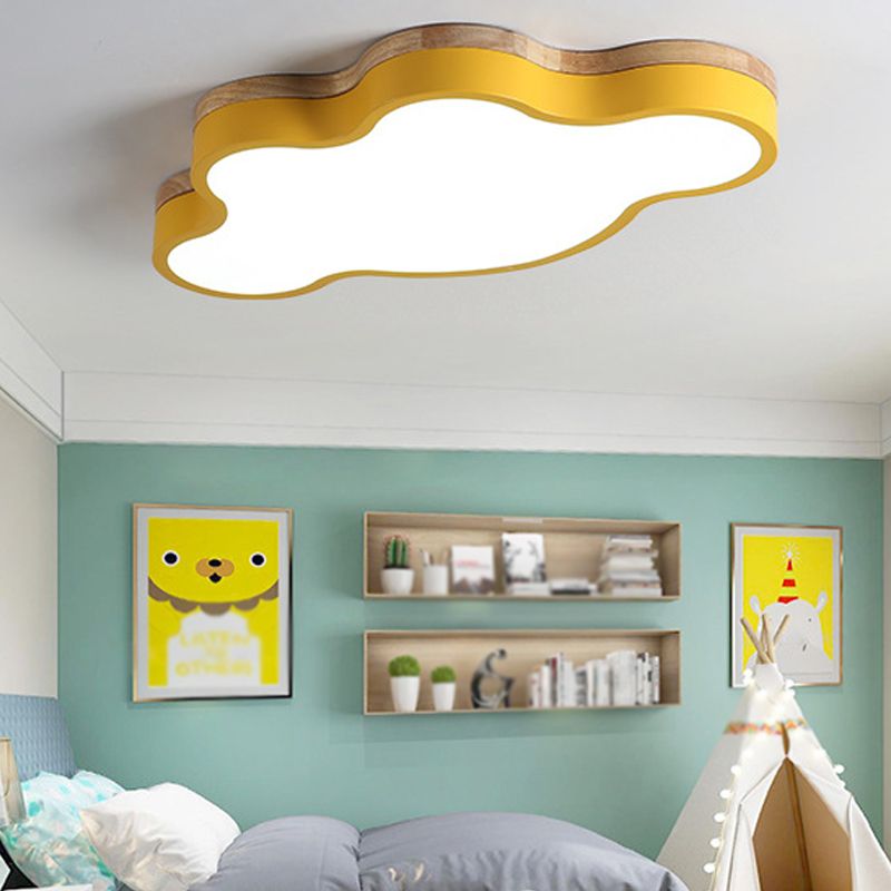 Nordic Simple Flush Ceiling Light Colorful Cloud LED Flush Mount Lighting for Bedroom