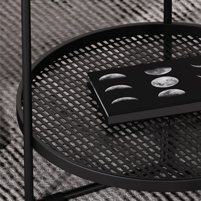 21"H Contemporary Cocktail Table Storage Round Coffee Cocktail Table