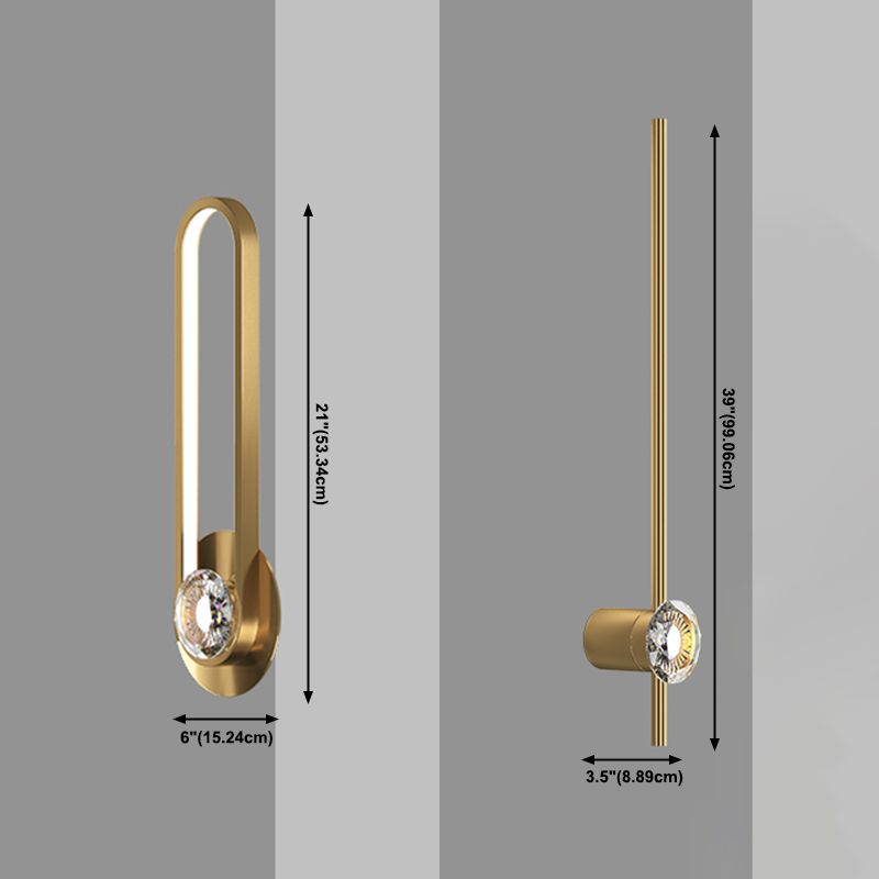 Lampada da parete contemporanea Light a 1 luci a 1 luce di sconde in rame per soggiorno