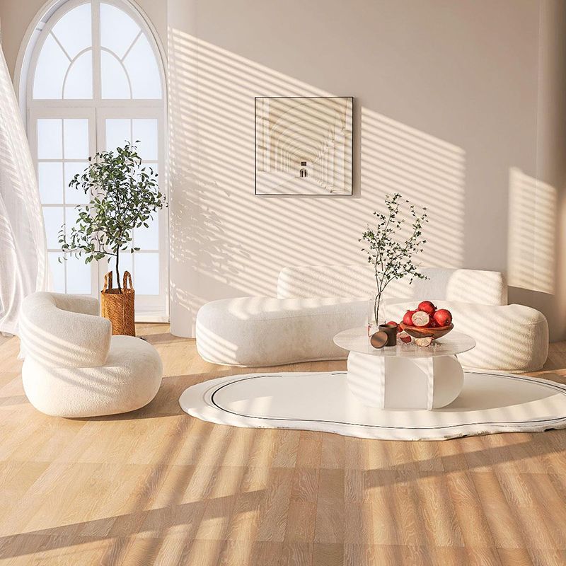 Contemporary Tight Back Curved Sofa Fabric Armless Settee for Living Room