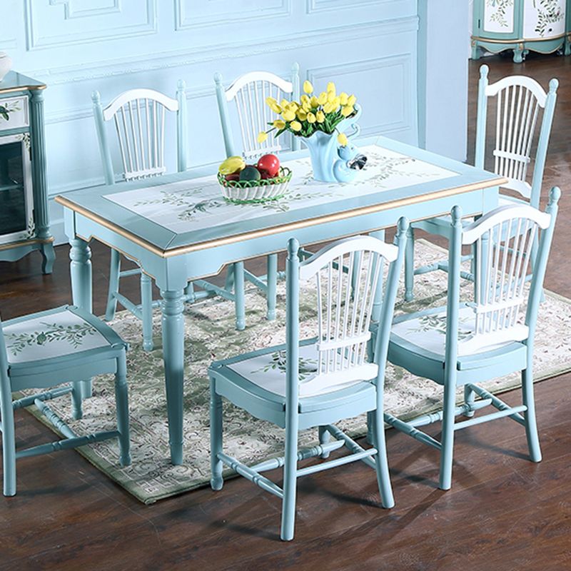 Mid-Century Modern Dining Table Solid Wood Rectangle Dining Table for Home Use