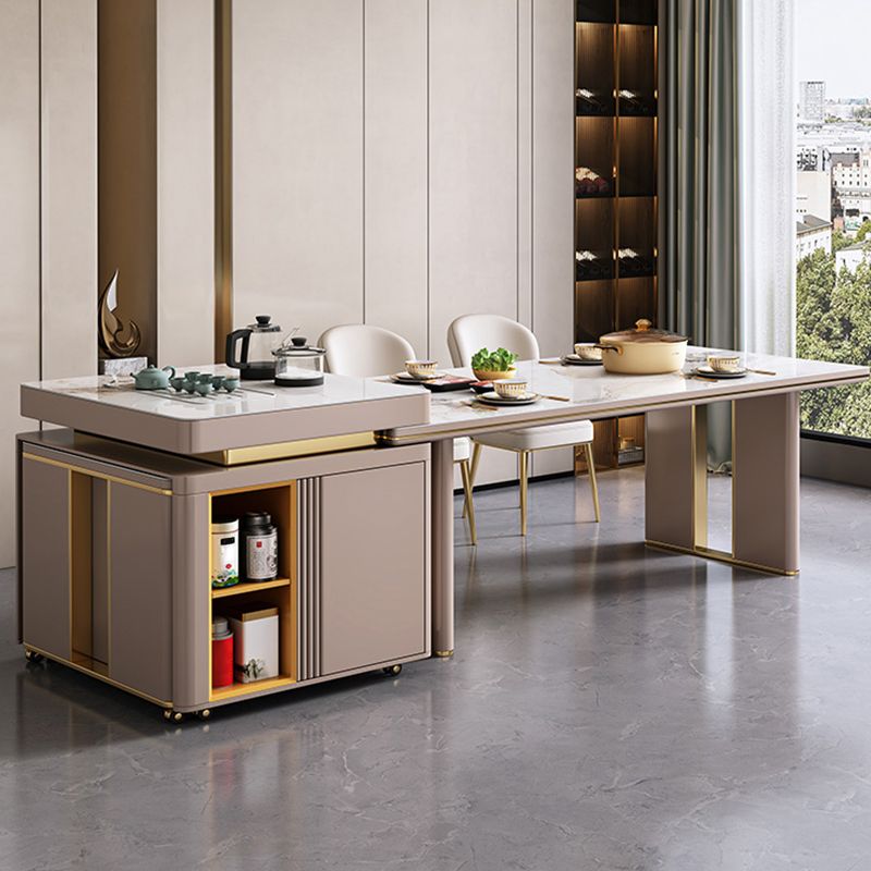 Sintered Stone Dining Table Modern Rectangle Dinner Table for Dining Room