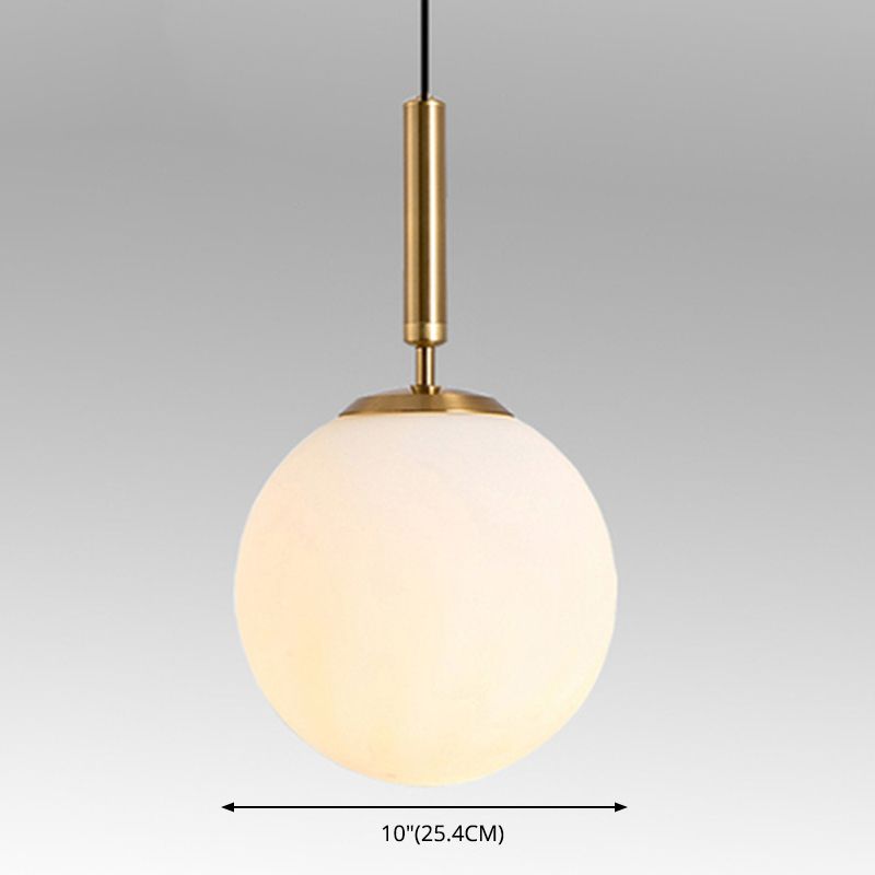Modern Minimalist Design Globe Hanging Lamp Opal Frosted Glass Shade 1 Light  Pendant Light