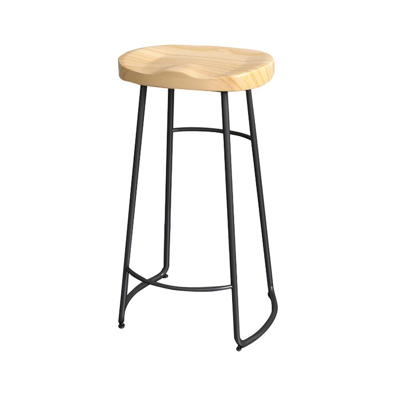 Modern Style Metal Bar Stool with Footrest Milk Tea Shop Bar Stool 30- Inches