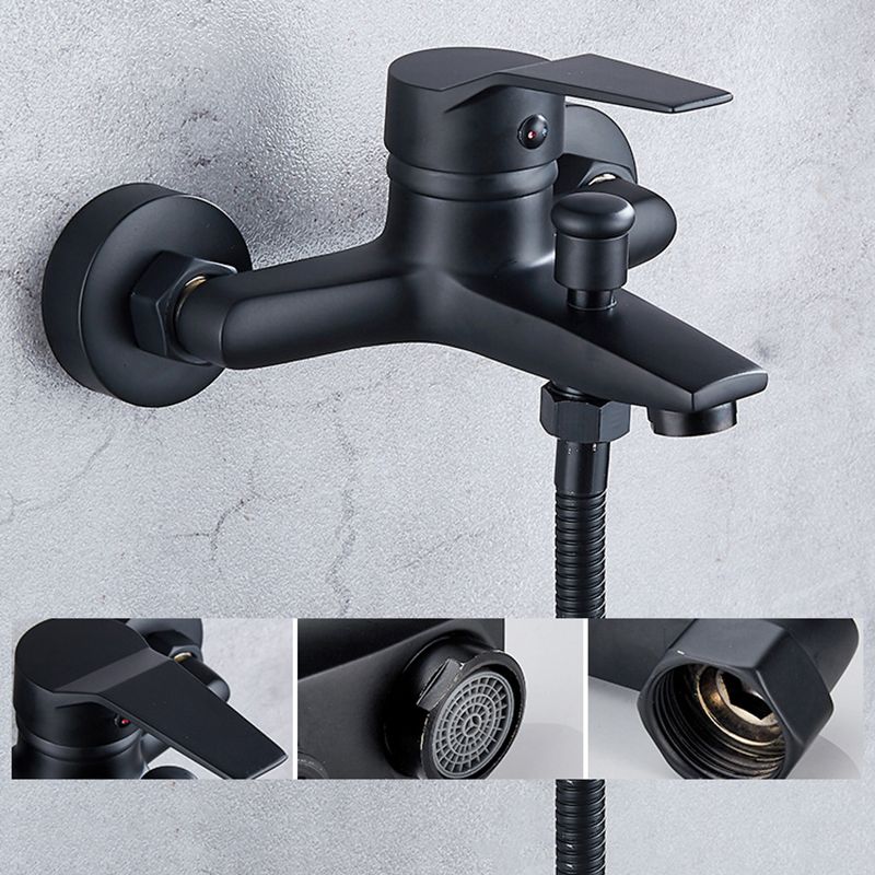 Brass Wall Mounted Shower System Single Hand Shower with Lever Handle