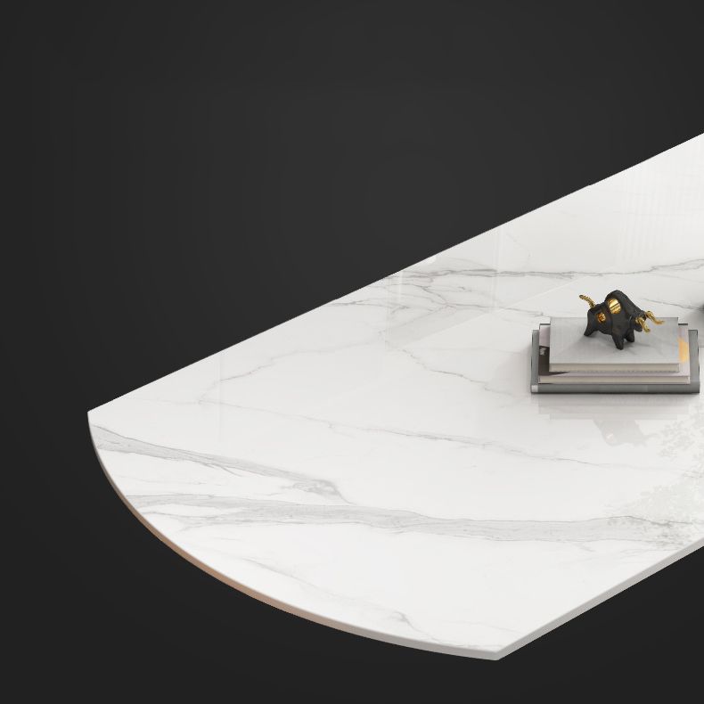 Mesa de comedor de piedra sinterizada extensible con metal 4 patas