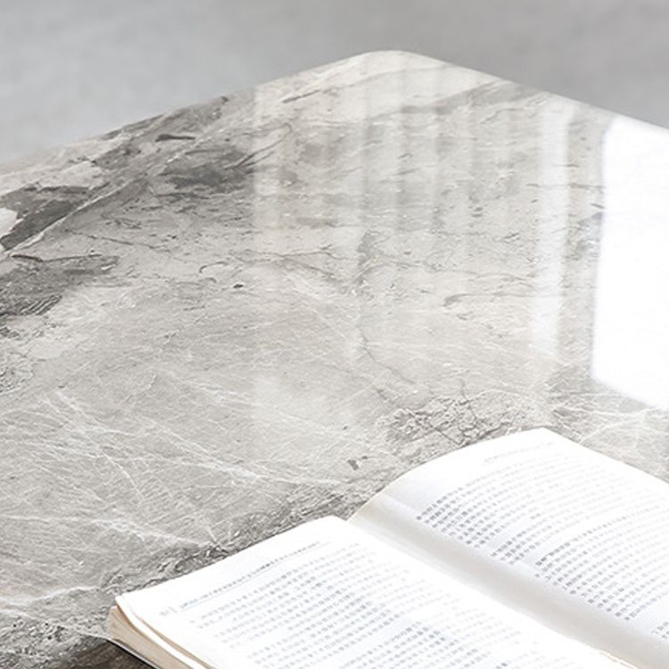 Metal Contemporary Rectangle Dining Table Sintered Stone Top Table for Dining Room