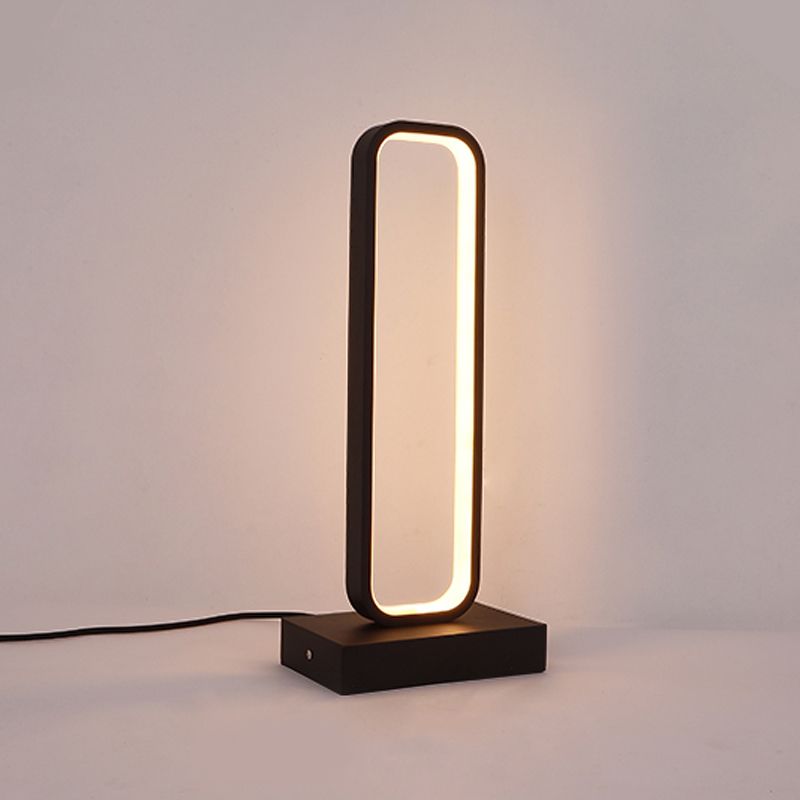 Rettangolo 1 lampada da tavolo leggera lampade in metallo metallico in metallo in nero