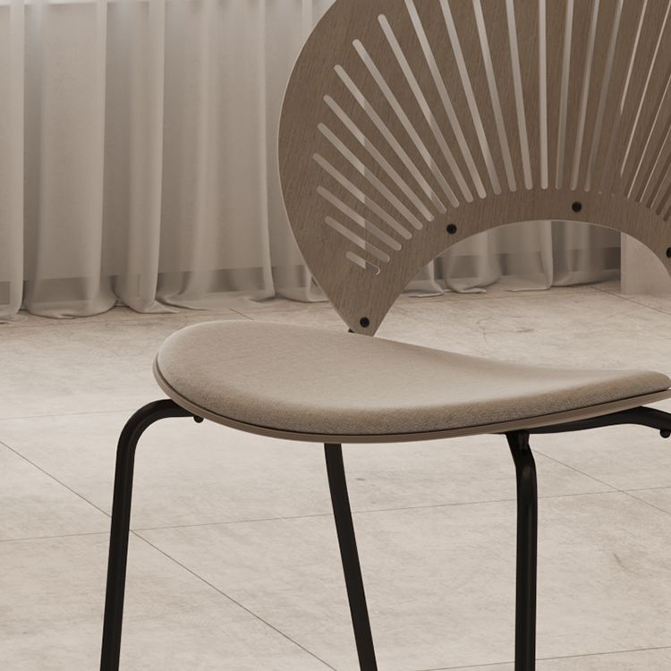 Sillas sin brazos de comedor modernas Sillas laterales de comedor interior con patas de metal