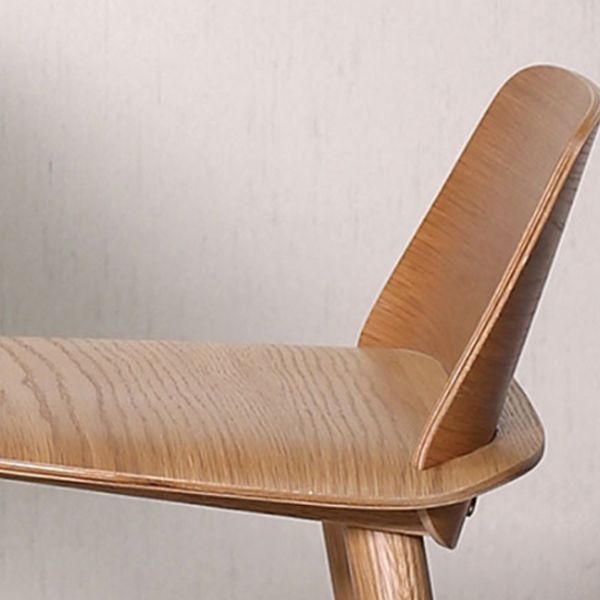 Indoor Oak Solid Wood Bar Stool Modern Armless Low Back Stool