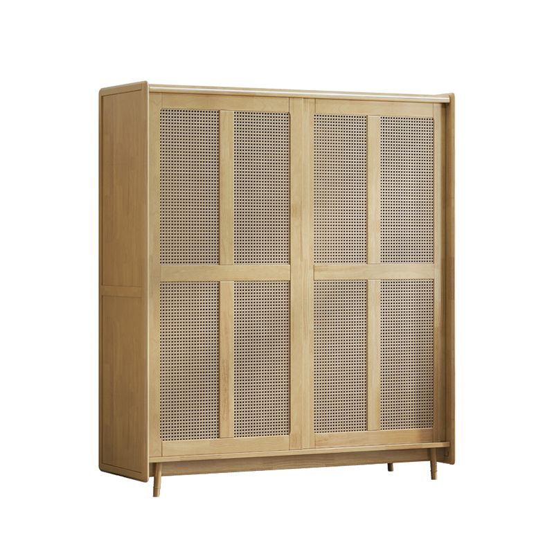 Modern Freestanding Rubberwood Solid Wood Wardrobe Bedroom Multifunctional Wardrobe