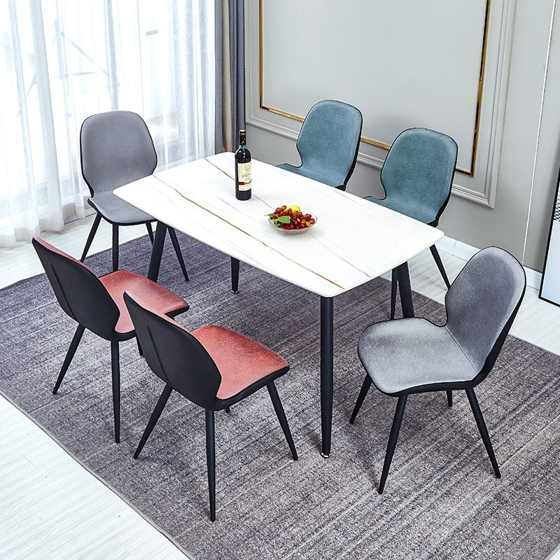 Armless Kitchen Dining Side Chair Industrial Wingback Side Chair