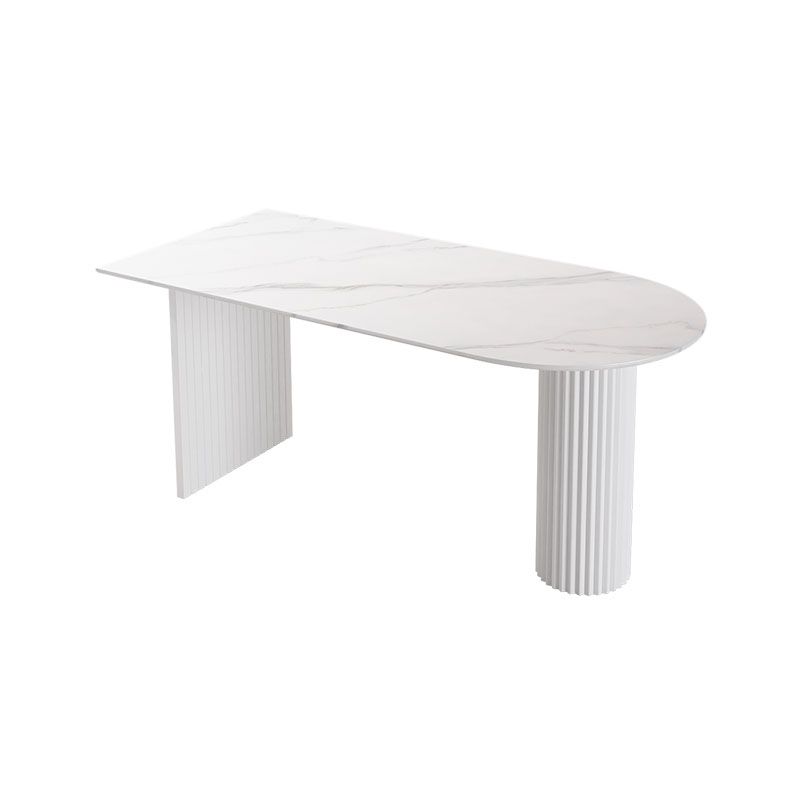 Table d'intérieur de forme irrégulière pour restaurant, table d'île moderne avec double piédestal
