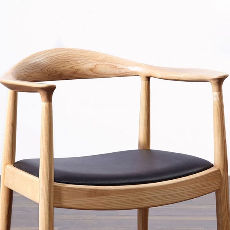 Chaise de salle à manger traditionnelle en bois massif, chaise latérale de salle à manger simple à dossier ouvert