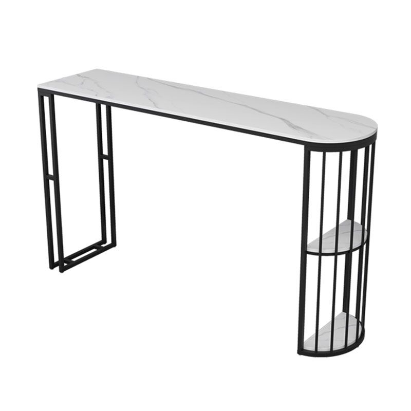 Nordic Glam Style Bar Table 42-inch Height Metal Base Bistro Table for Dining Room