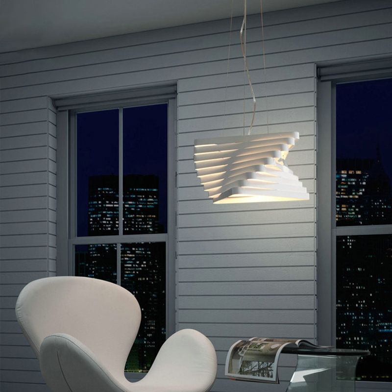 1 bulbe Laser Coupage d'éclairage suspendu de plafond en métal contemporain Lumière en blanc