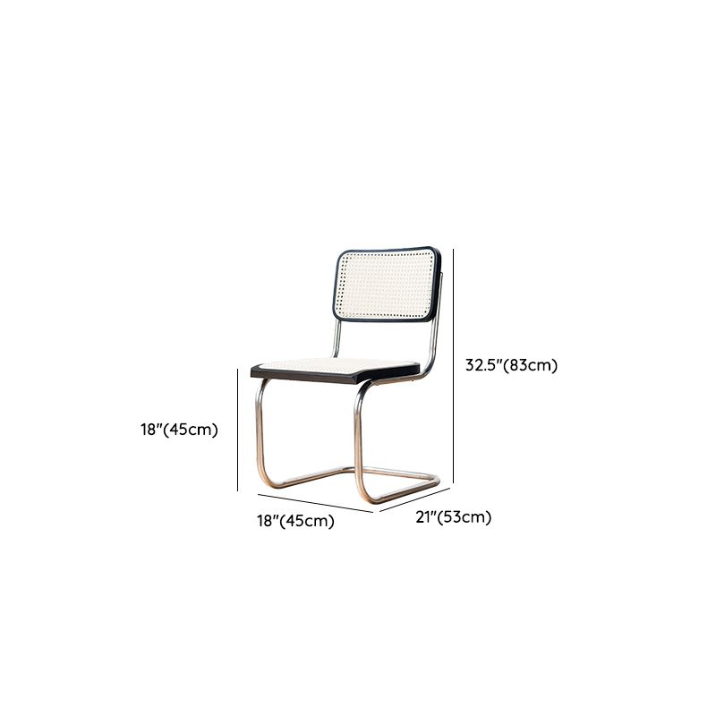 Modern Style Chair Metal Open Back Dining Room Chair for Kitchen