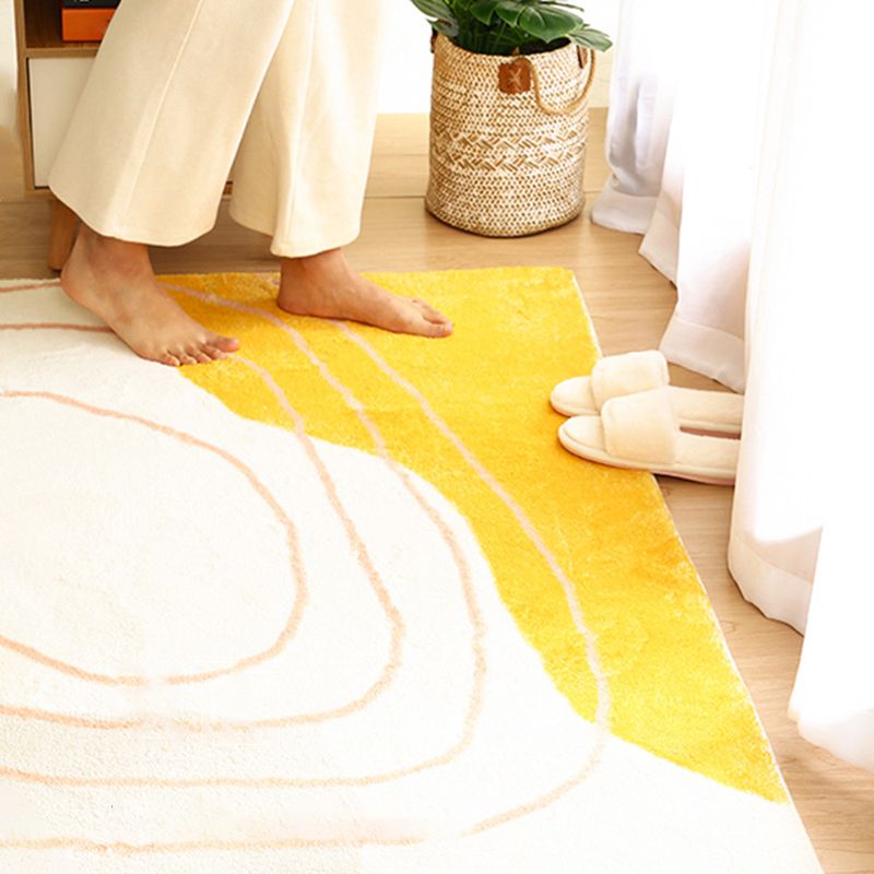 Light Blue Modern Rug Polyester Circle Indoor Rug Washable Area Rug for Home Decor