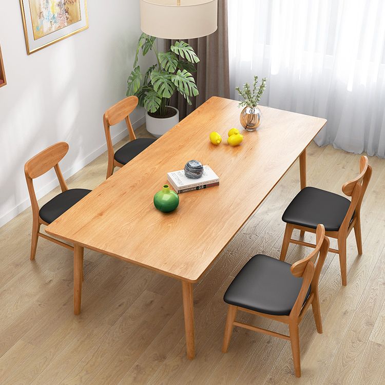 Mesa de cocina de madera sólida de pino mesa de comedor rectangular moderna con 4 patas para restaurante