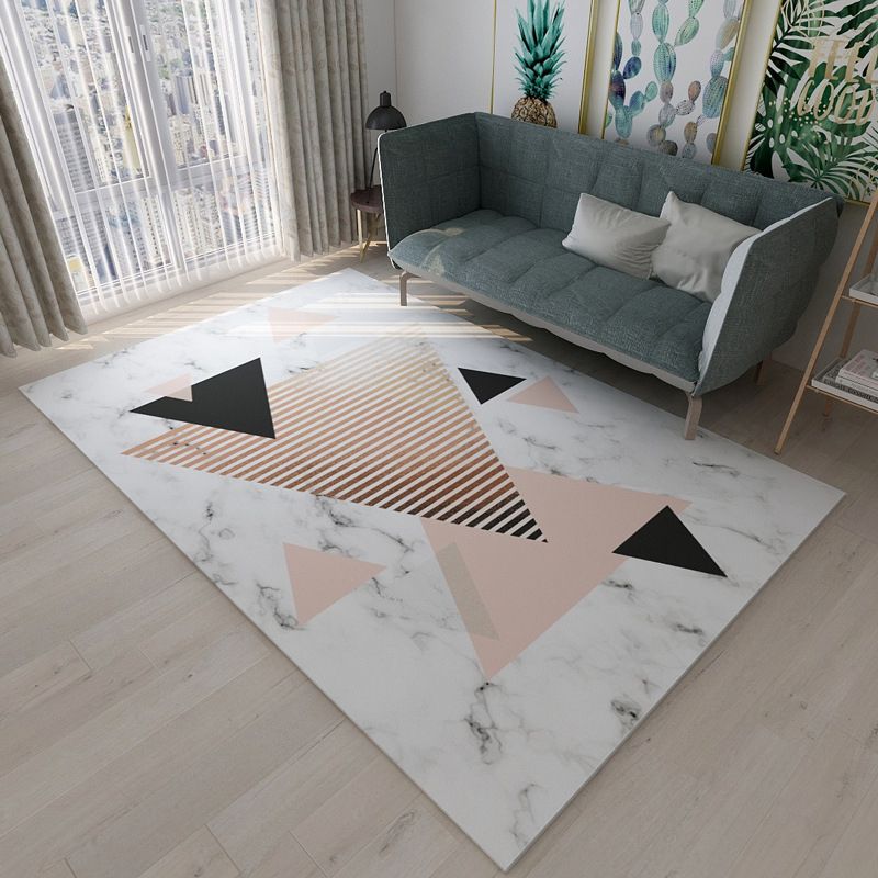 Fancy Indoor Rug Classic Geometric Pattern Rug Living Room Polyster Carpet with Non-Slip Backing