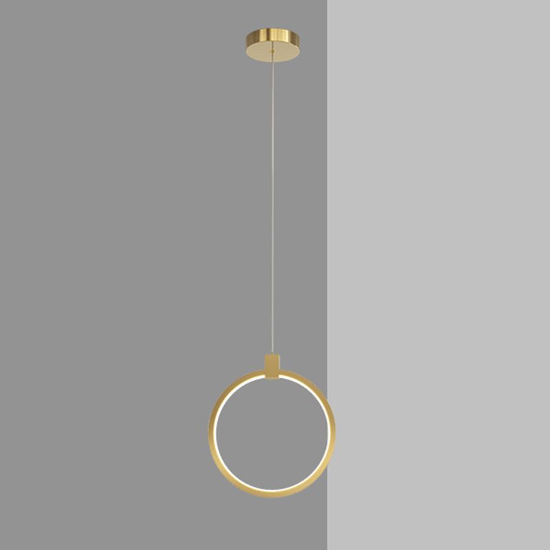 Camera da letto geometrica a sospensione a sospensione Luce in metallo LED minimalista Afferma del soffitto in oro