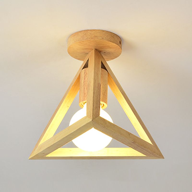 Accesorio de techo interior de madera de montaje empotrado geométrico creativo moderno en color de registro