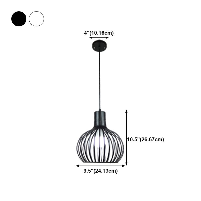 Loft Style Spherical Pendant Light Fixture 1 Bulb Metal Ceiling Suspension Lamp