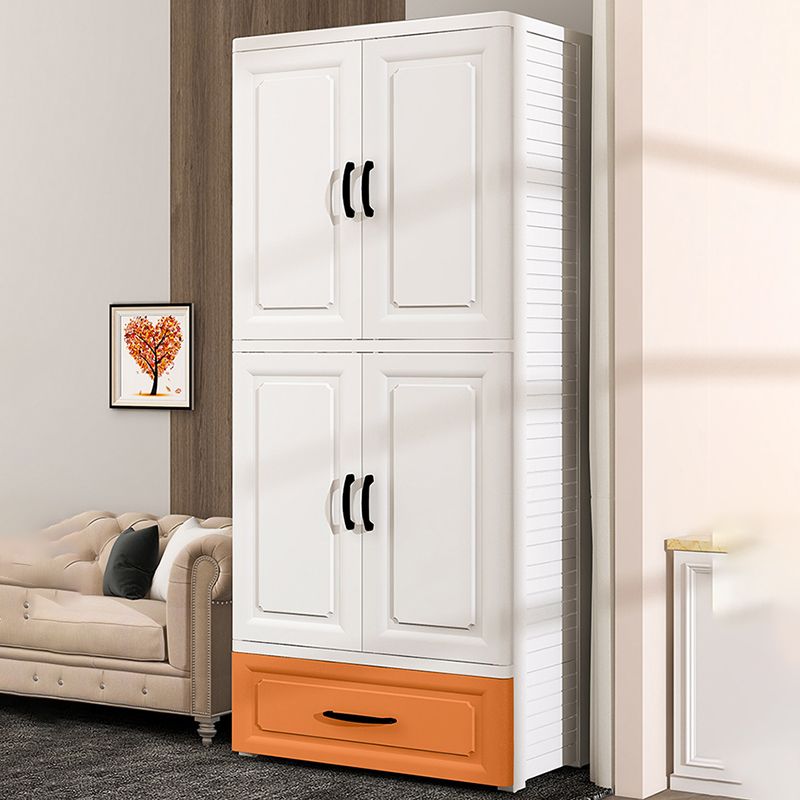 Contemporary Style Wardrobe Plastic Bedroom Wardrobe Closet With Drawer
