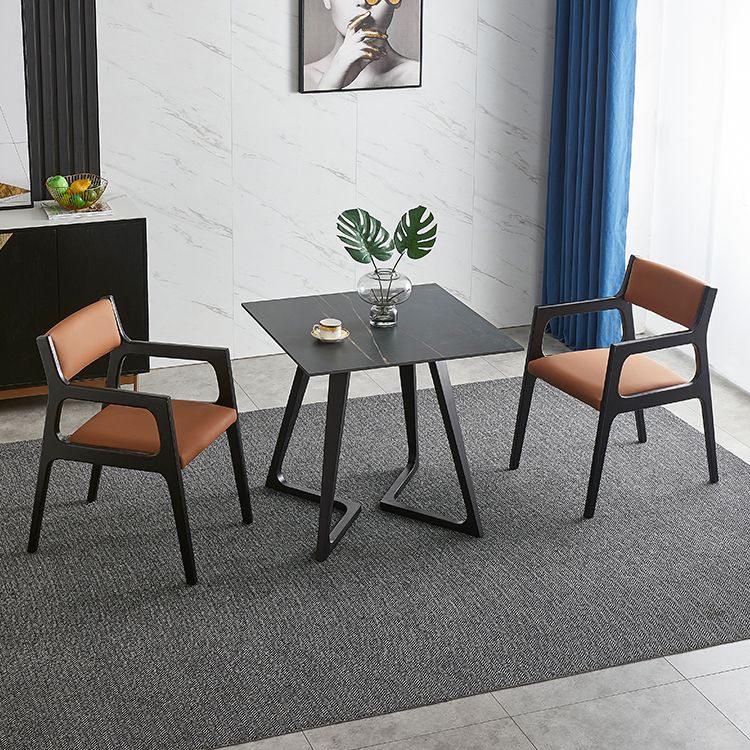 Meubles de style industriel de table à manger en pierre de double piédestal pour d'intérieur