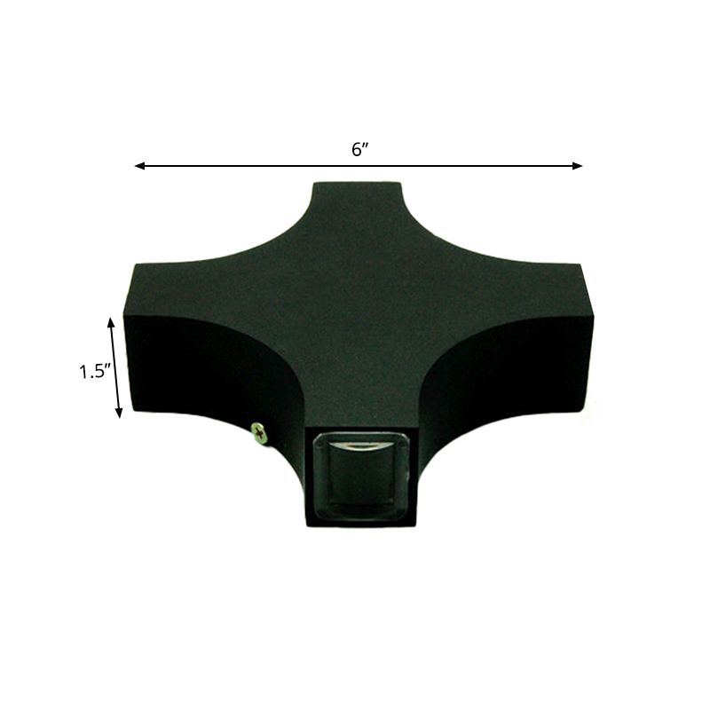 Schwarz X-förmige 4-Wege-Wandmontage-Lampe Moderne Aluminium RGB Farb LED LED Leuchte