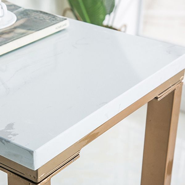 Industrial Rectangle Bar Height Pub Table with Storage Marble Bistro Bar Table