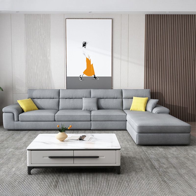 Contemporary 4-seater Fabric Sectional 125.98" W Pillow Top Arm