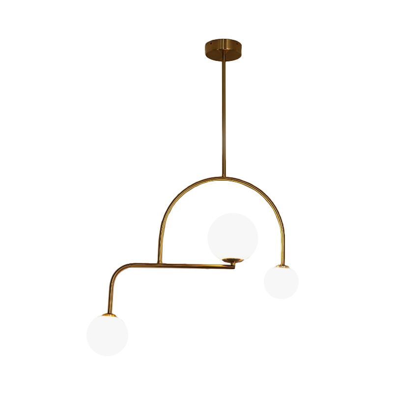 Lampada a sospensione a sospensione globale lampadario camera da letto vetro bianco/giallo 3 lampadine moderne kit di luce a led a led