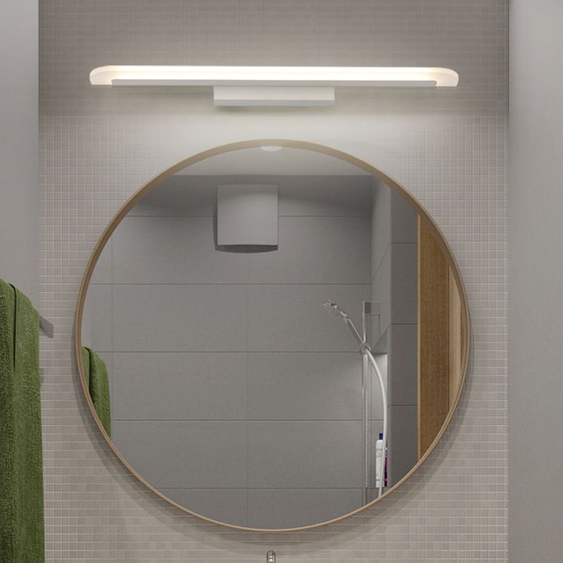 Contemporary Mirror Lamp White Metal Vanity Wall Light Fixtures for Bathroom
