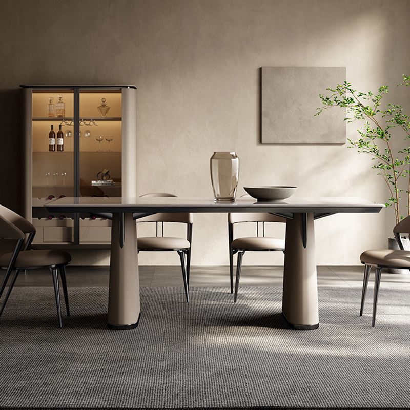 1/5/7 Pieces Modern Rectangle White Stone Dining Set for Home