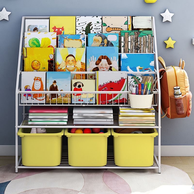 Contemporary Metal Standard Bookcase Closed Back Kids Standard Bookcase