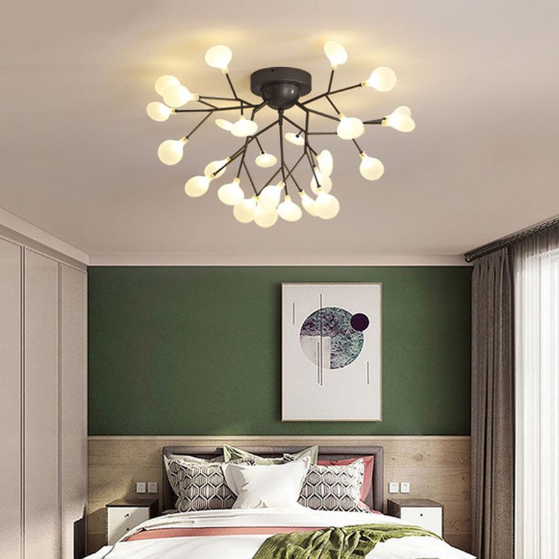 Modern Style Branch Flush Mount Metal Ceiling Light for Bedroom