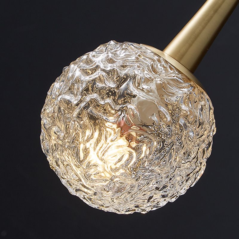 Spherical Bedside Wall Hanging Lamp Crystal 1 Head Minimalist Wall Light in Brass