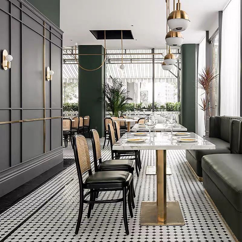 Contemporary Metal Kitchen Dining Side Chair Open Back Dining Side Chair