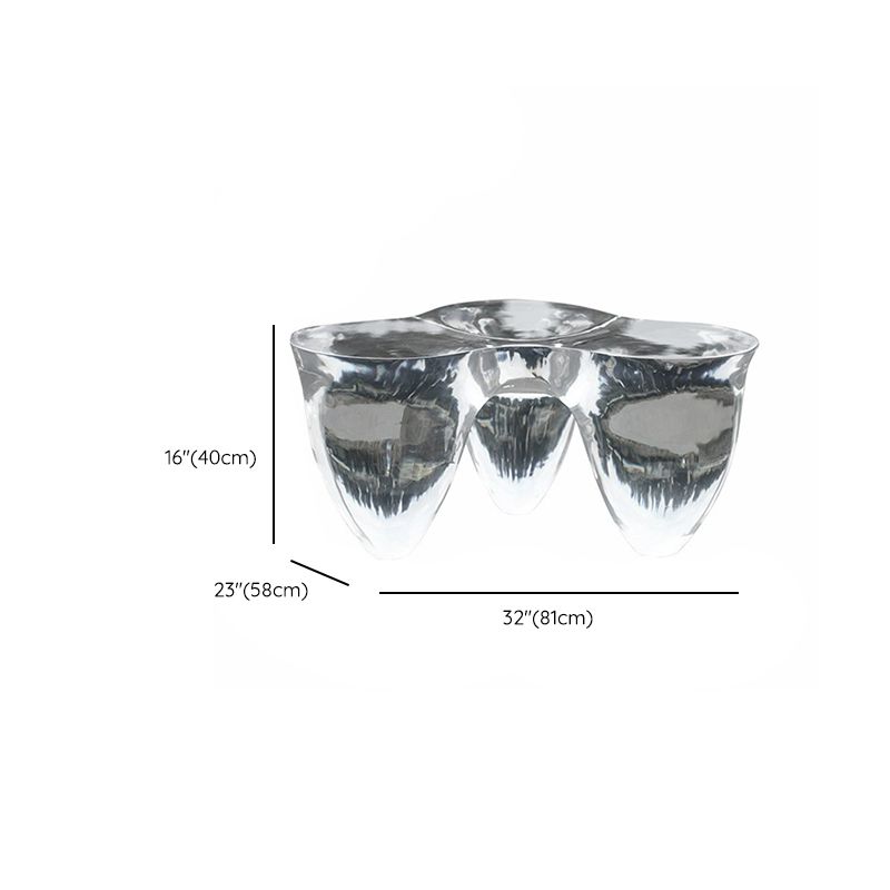 3 Legs Clear Contemporary Acrylic Single Coffee Cocktail Table