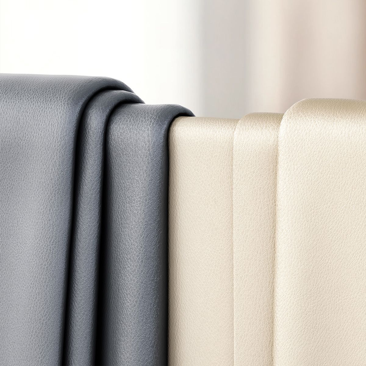 Chaise de salle à manger sans accoudoirs de style moderne, chaises de salle à manger rembourrées en cuir à dossier solide (Ensemble de 2)