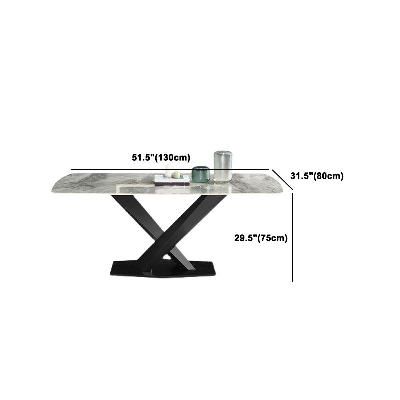 Modern Sintered Stone Top Dining Set Rectangular 1/4/5/7 Pieces Dining Area Table Set